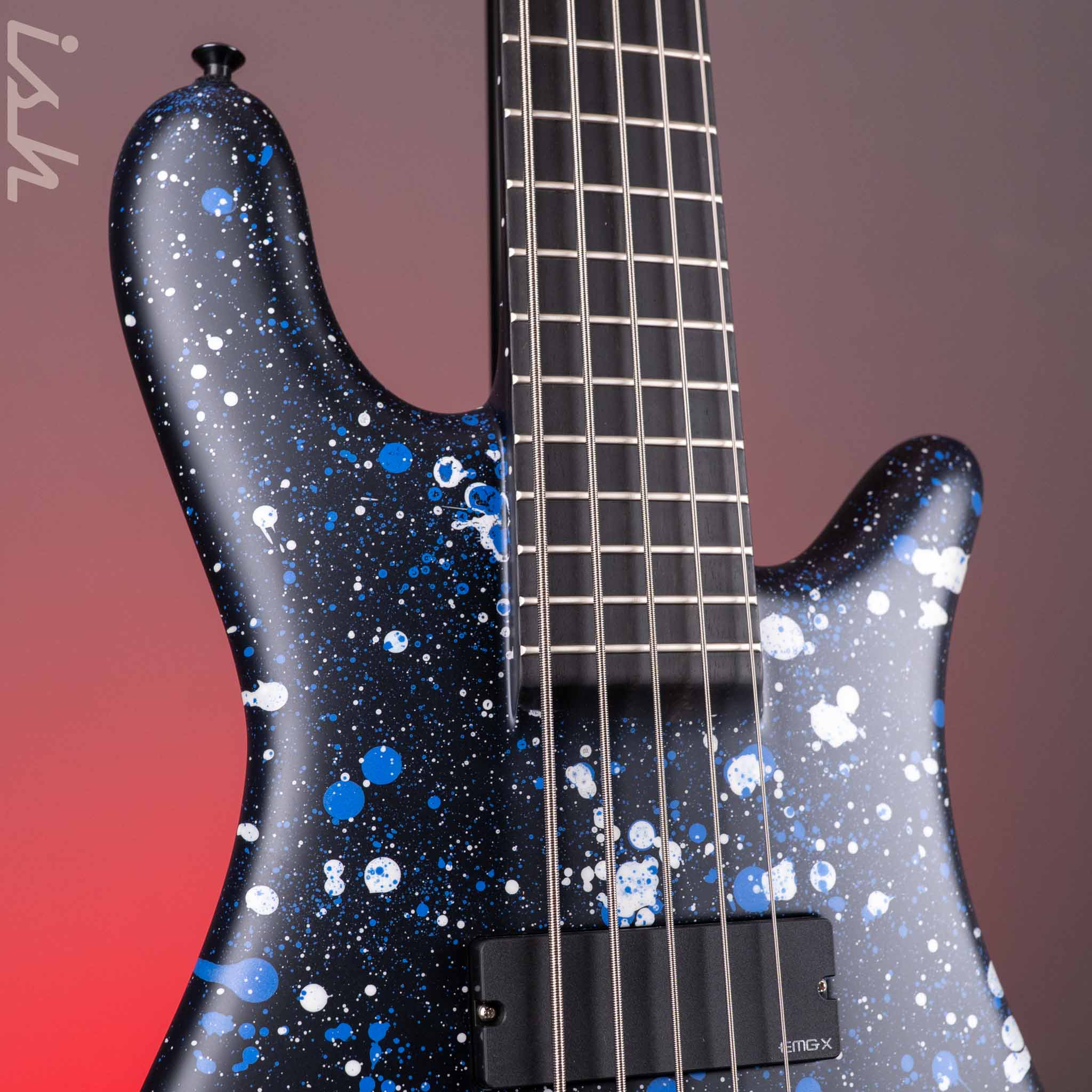 Spector USA NS-5 Matte Black with Blue and White Dots/Drips - Image 4