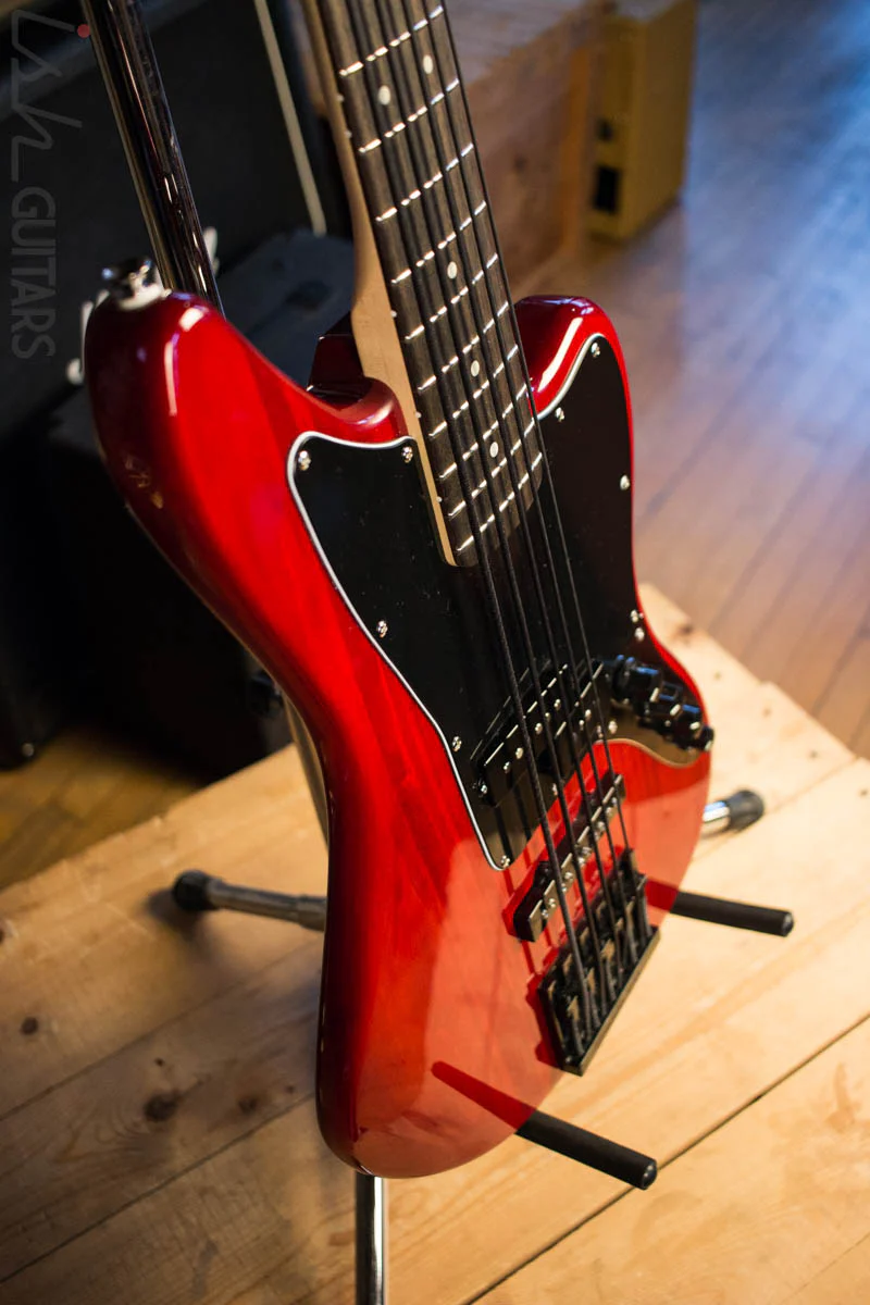 Squier Vintage Modified Jaguar V Special Red Electric Bass - Image 6