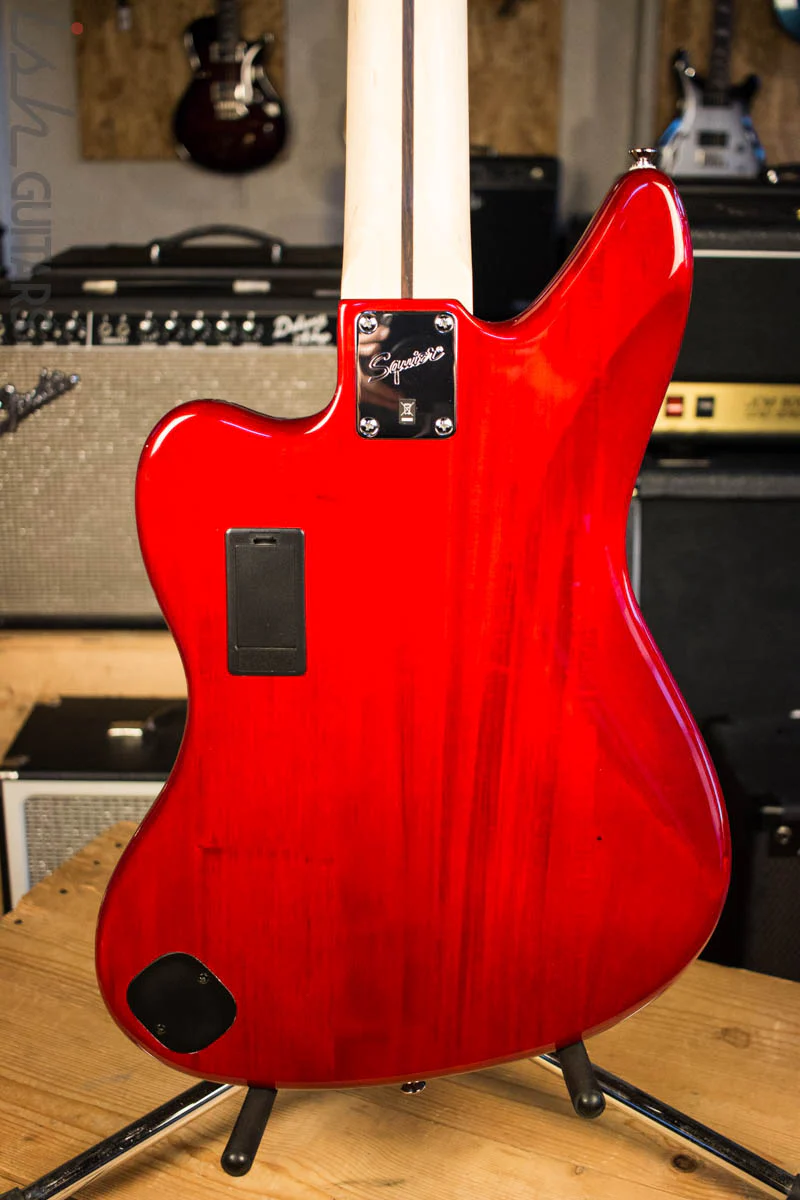 Squier Vintage Modified Jaguar V Special Red Electric Bass - Image 7