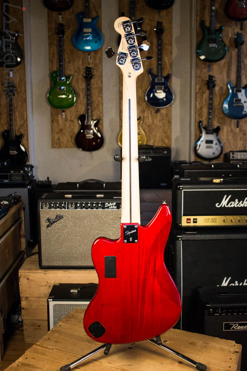 Squier Vintage Modified Jaguar V Special Red Electric Bass - Image 8
