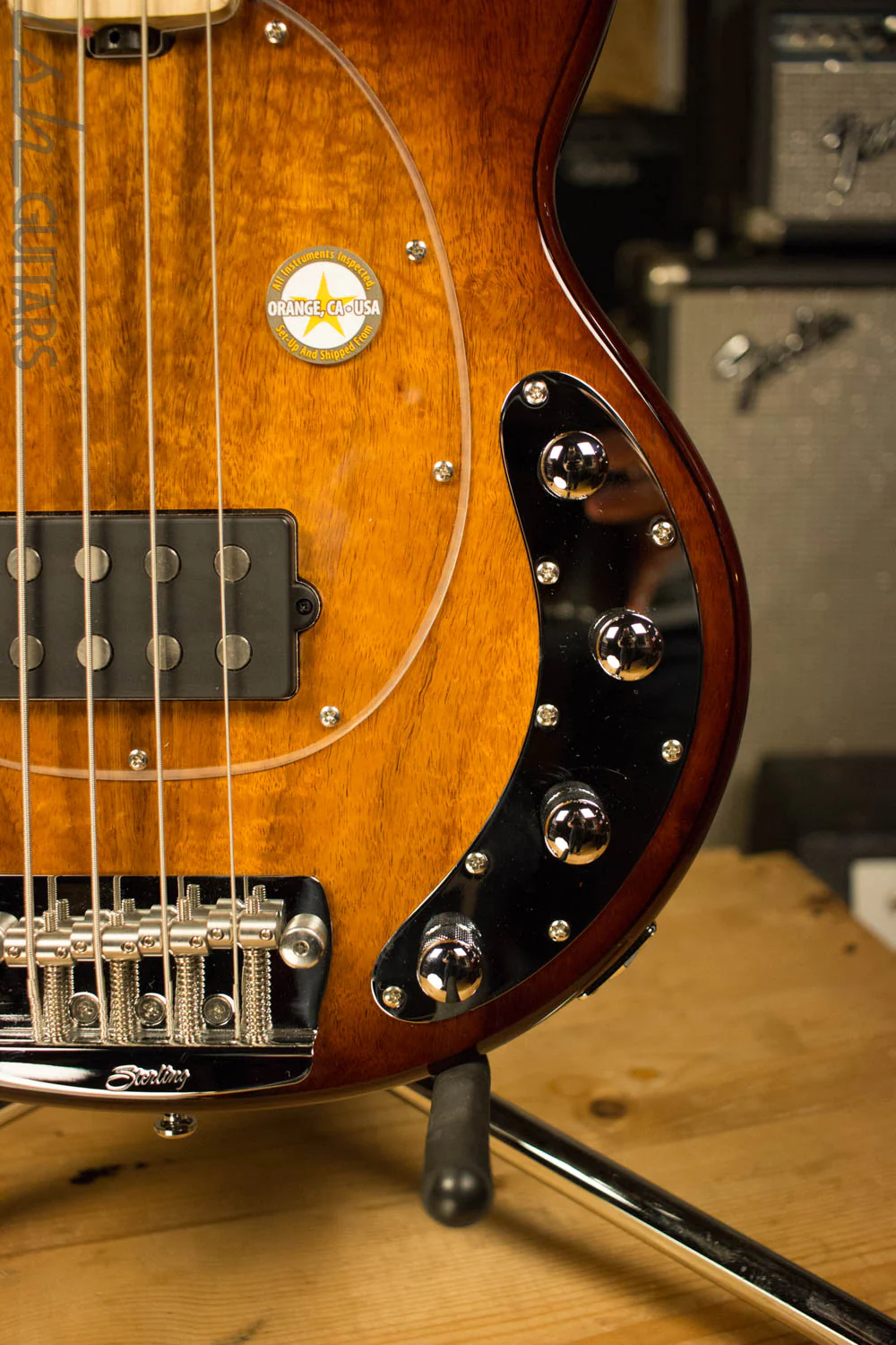 Sterling by Music Man Ray34 Bass Custom Prototype Quilted Mahogany - Image 5