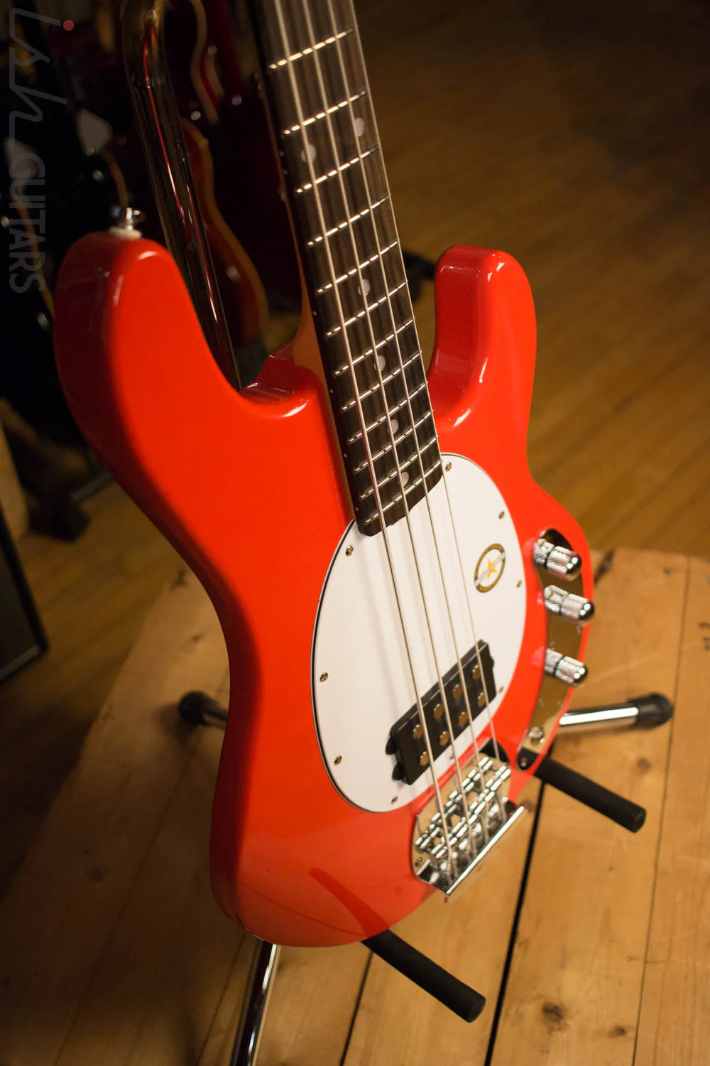 Sterling by Music Man S.U.B. Ray4 Electric Bass Guitar Fiesta Red - Image 6