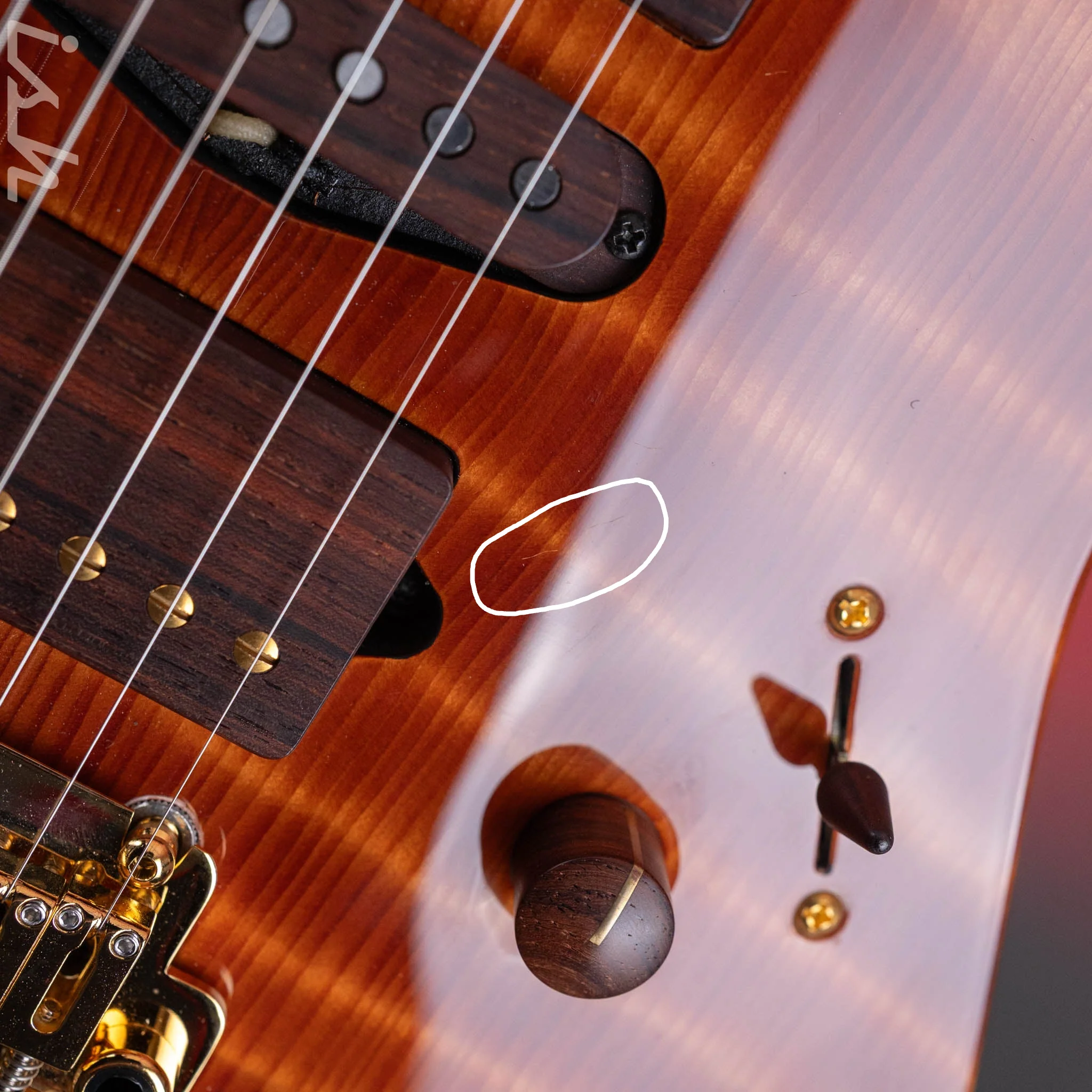 2015 Suhr Modern Carve Natural Top Figured Redwood Collection #27214 - Image 5