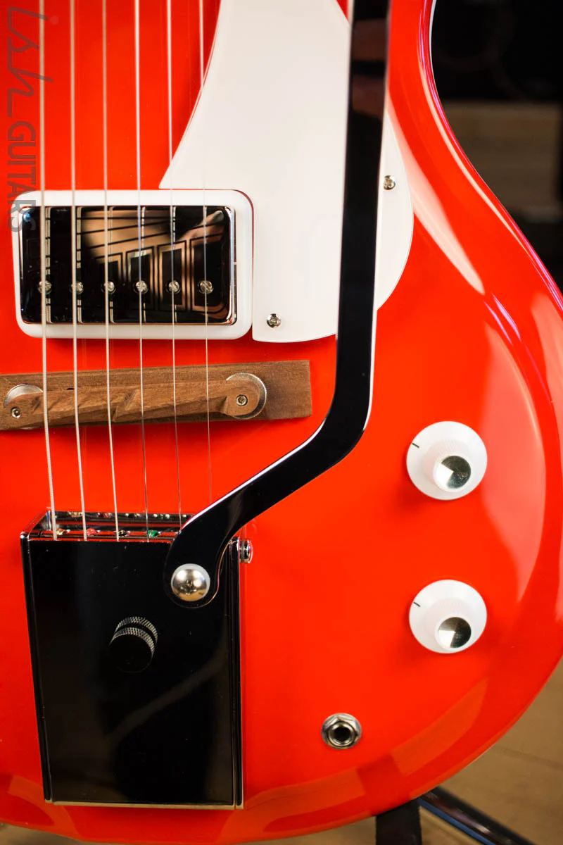 Supro 1572VPR Belmont Vibrato Single Pickup Americana Series Electric Guitar Poppy Red - Image 4