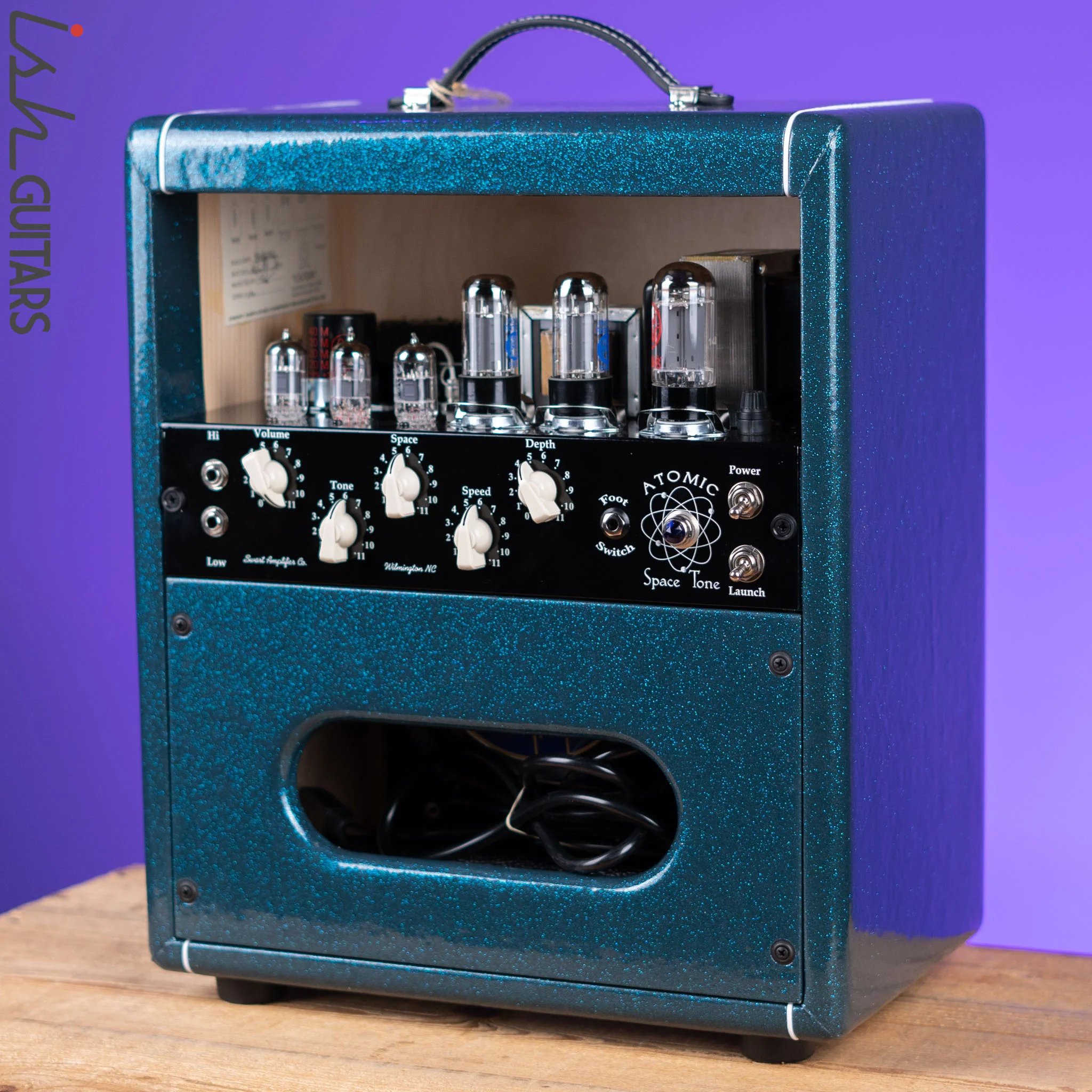 Swart Atomic Space Tone Combo Amplifier Ocean Sparkle w/ Salt and Pepper Grill Cloth - Image 9