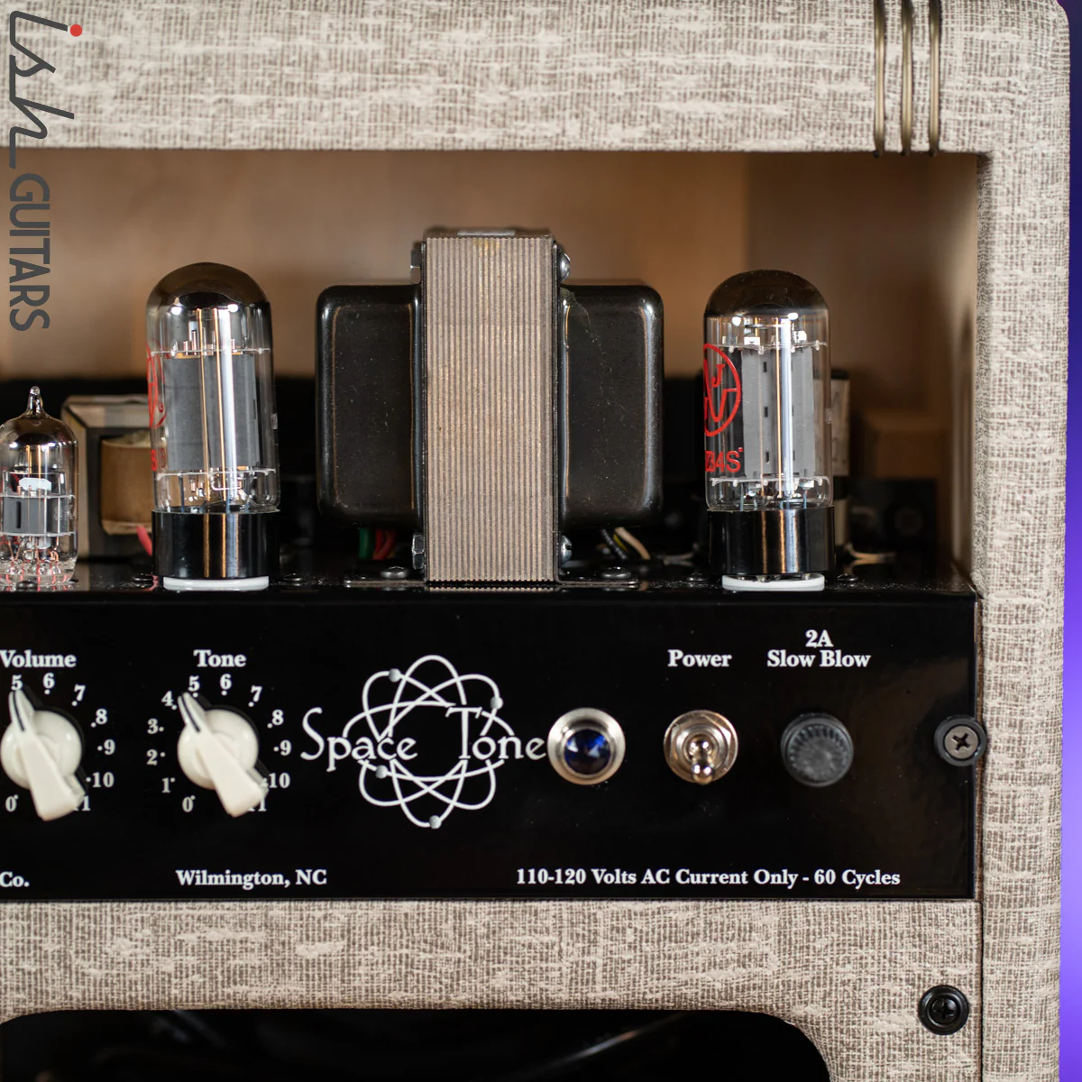 Swart Space Tone 6v6se Guitar Amplifier Custom Fawn Slub Gold Piping Black and Tan Gold Sparkle Grill - Image 4