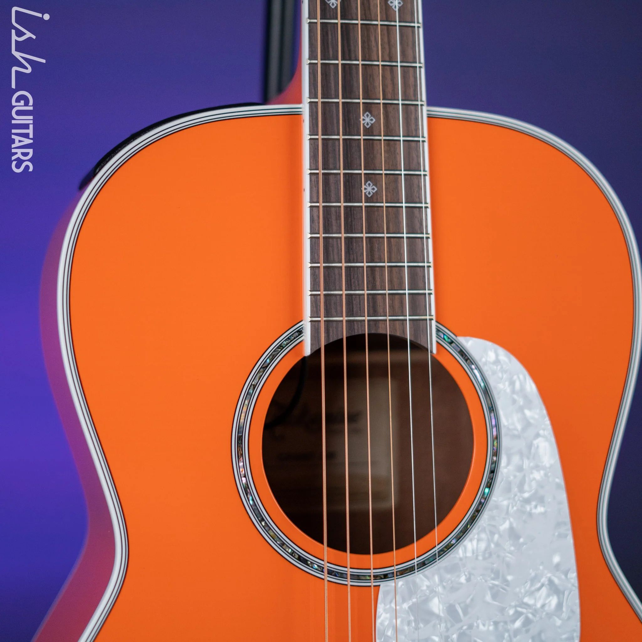Takamine CP3NY New Yorker Acoustic-Electric Guitar Gloss Orange - Image 3