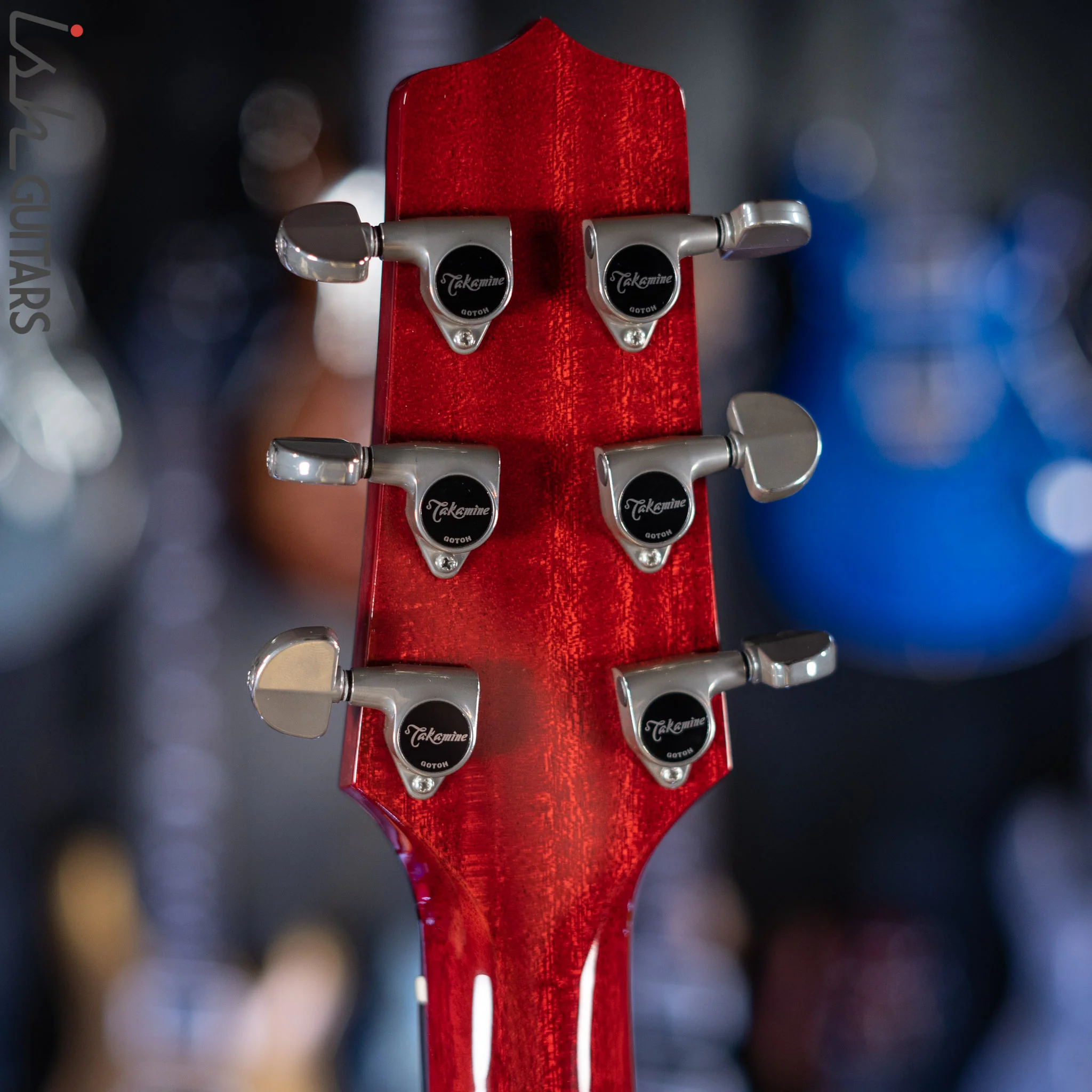 Takamine CP6SSDC Singlecut Dreadnought Gloss Cherry Sunburst Demo - Image 14