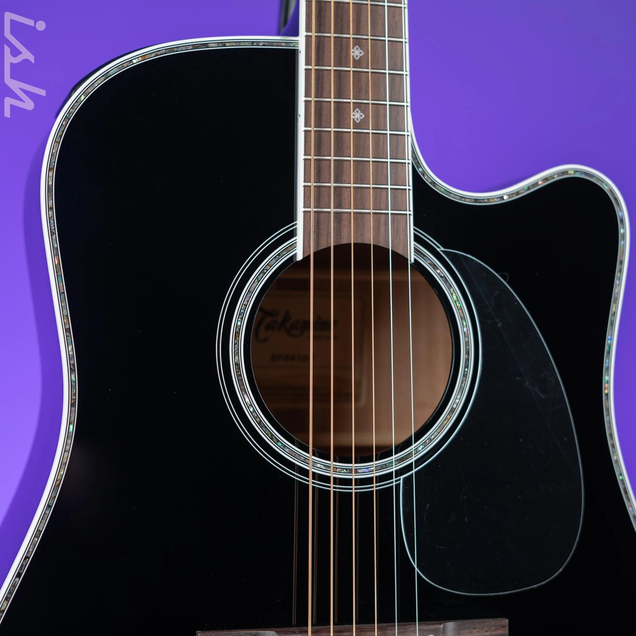 Takamine EF341DX Acoustic-Electric Guitar Black Demo - Image 3