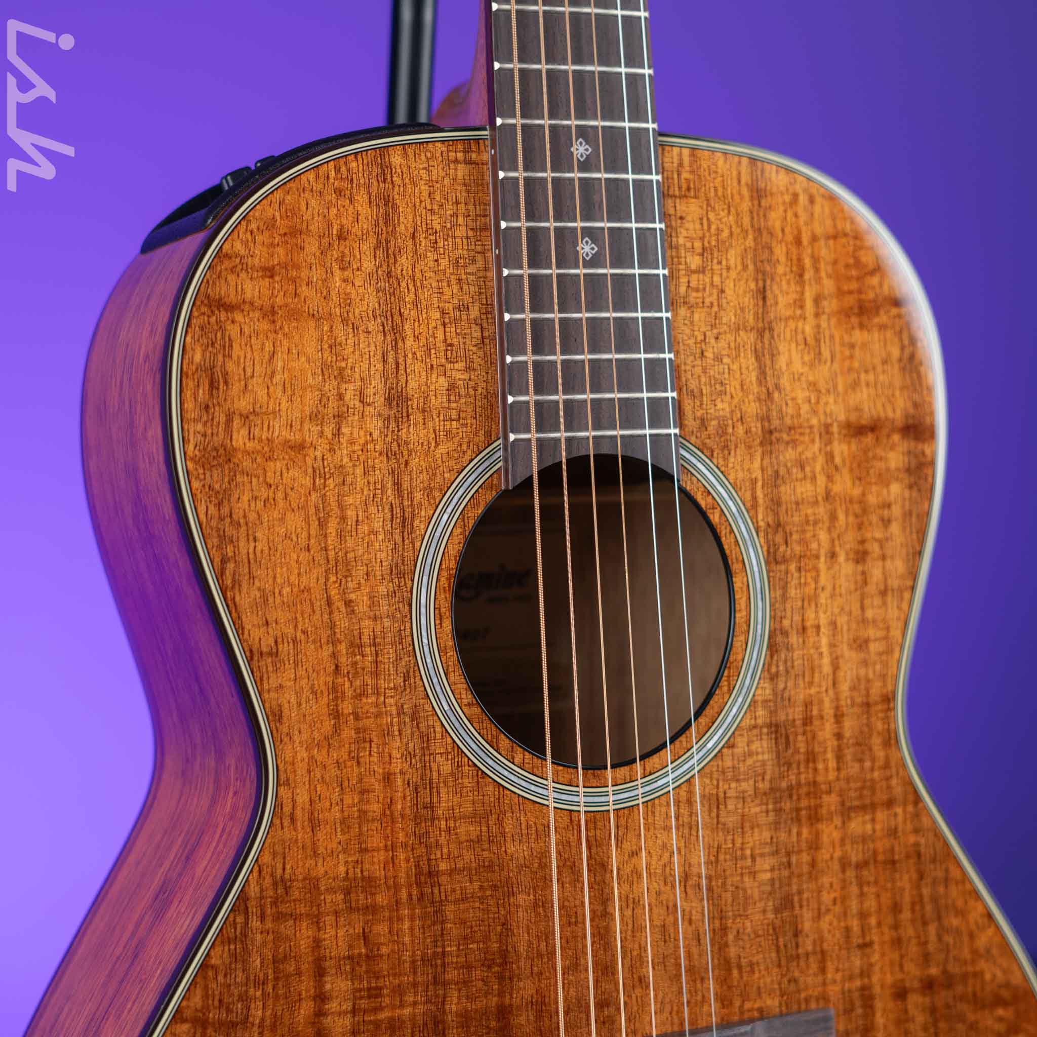 Takamine EF407 New Yorker Parlor Acoustic-Electric Guitar Natural - Image 3