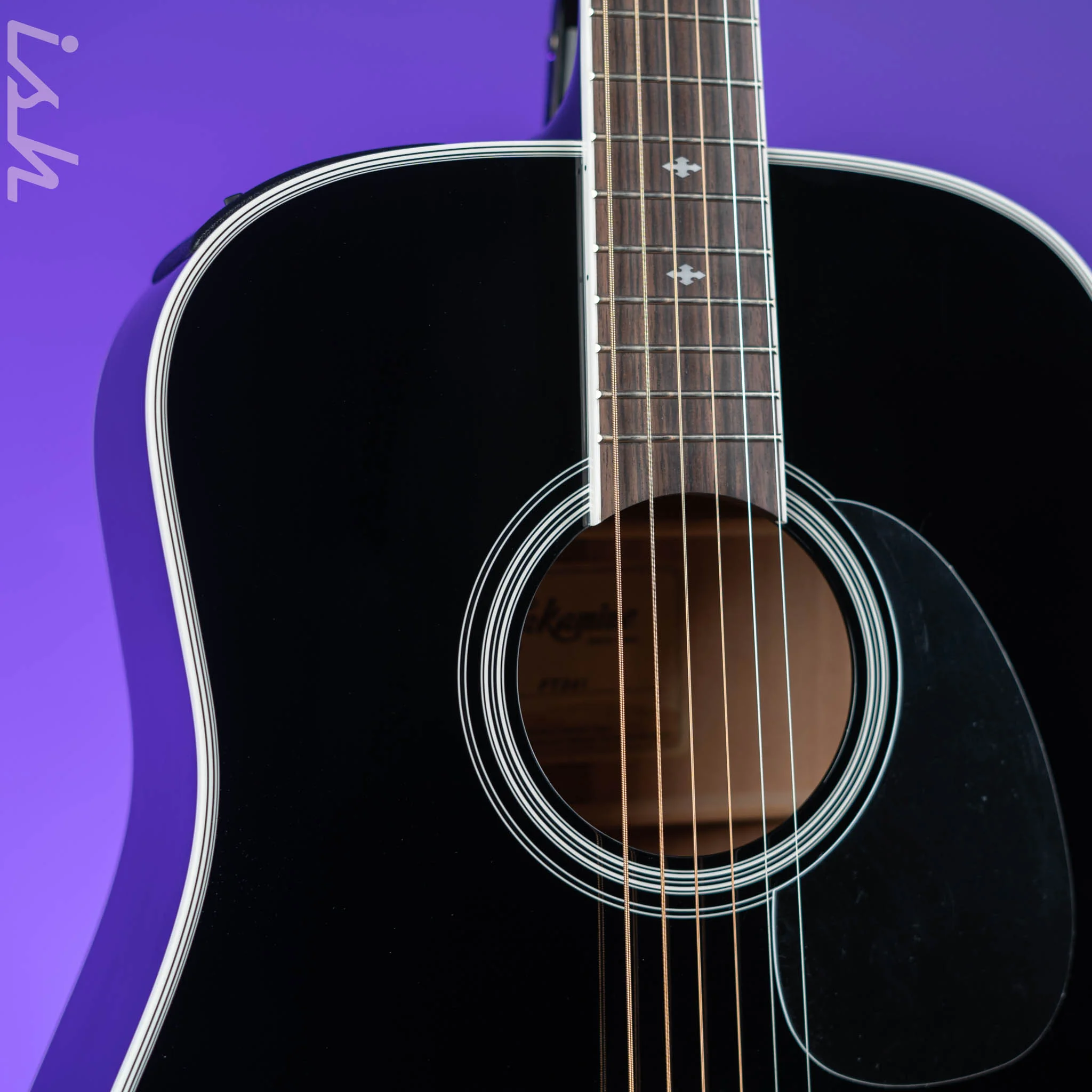 Takamine FT341 Limited Edition Dreadnought Acoustic-Electric Guitar Black Demo - Image 3