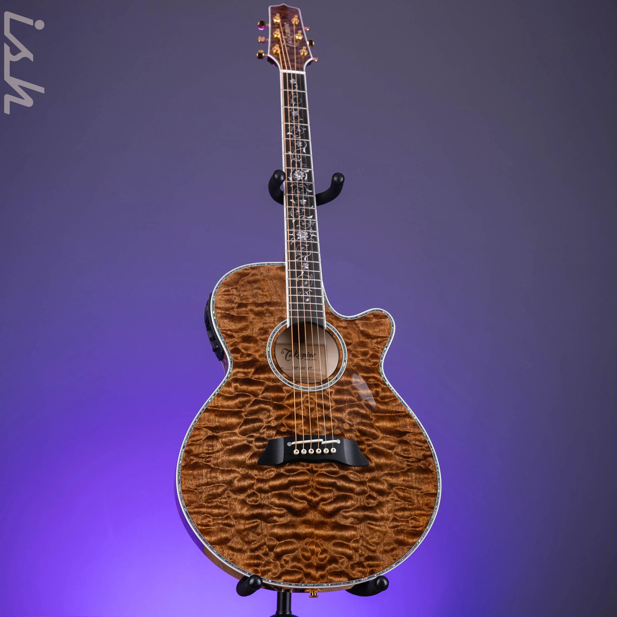 Takamine TSP100 Acoustic-Electric Guitar Gloss Vintage Tobacco Demo - Image 2