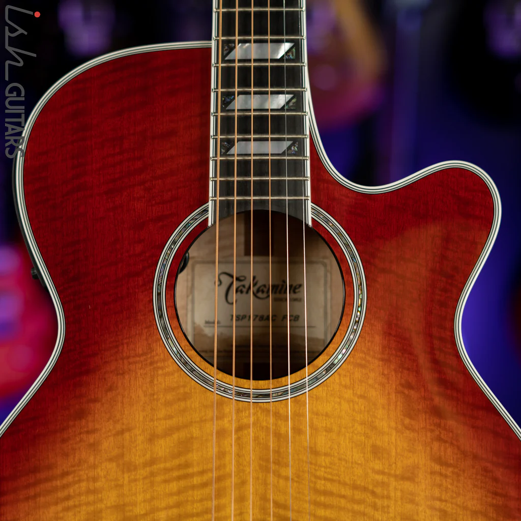 Takamine TSP178AC Acoustic-Electric Guitar Faded Cherry Burst - Image 3