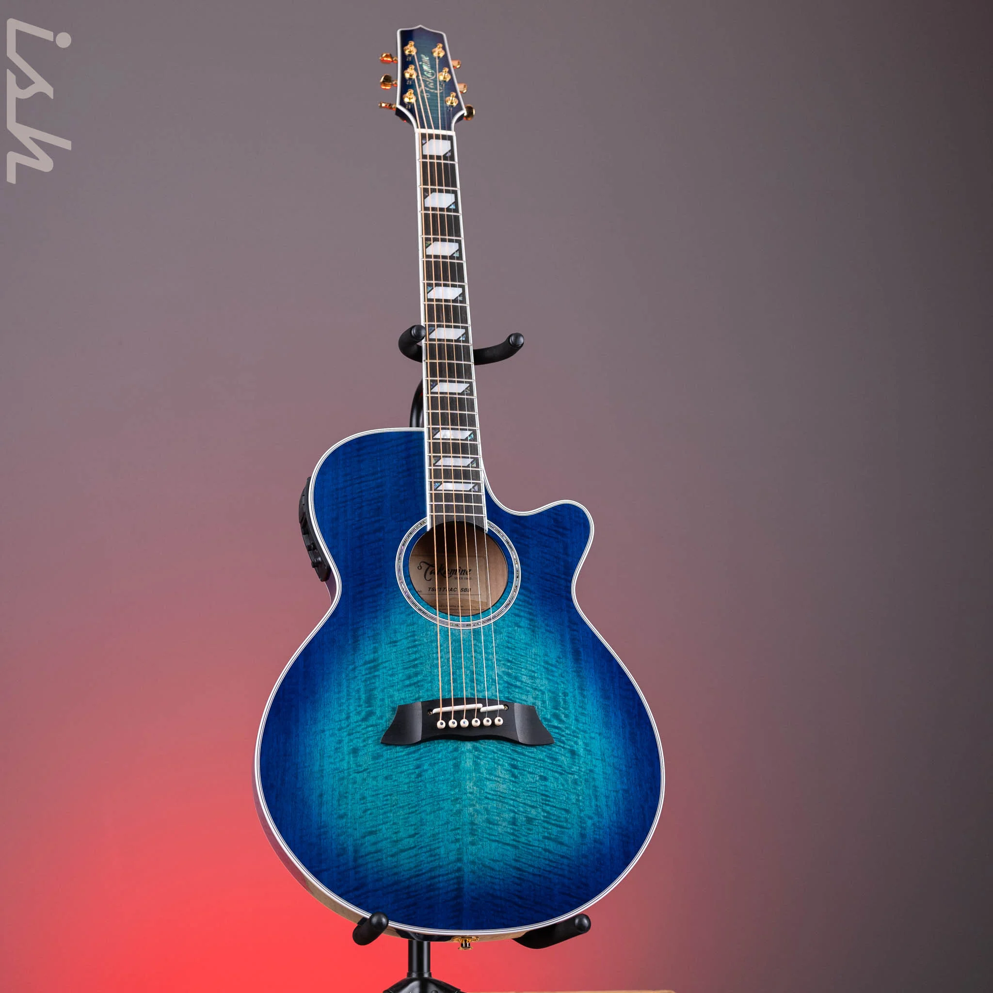 Takamine TSP178AC SBB Thinline Acoustic-Electric Guitar Gloss Blue Burst Demo - Image 2