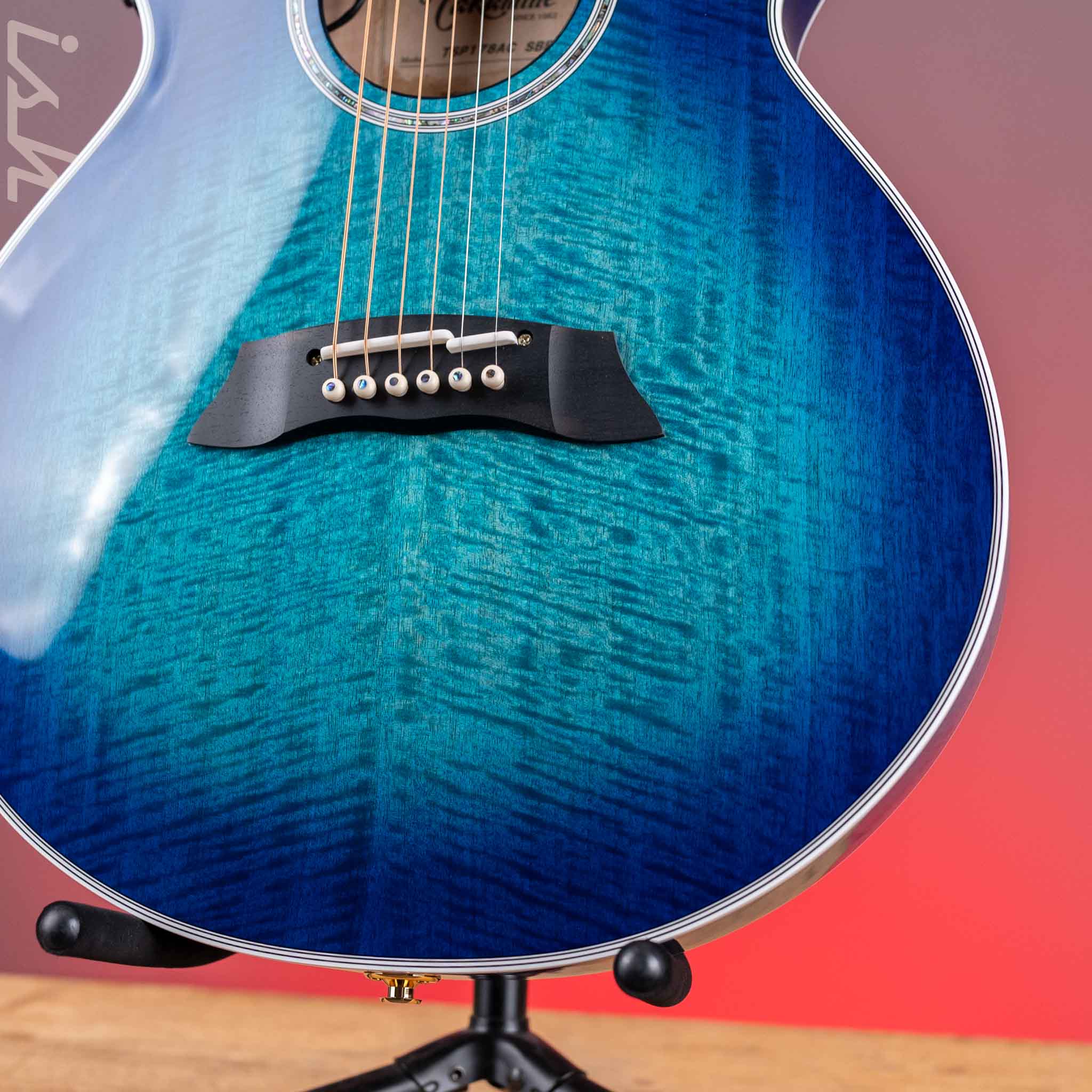 Takamine TSP178AC SBB Thinline Acoustic-Electric Guitar Gloss Blue Burst Demo - Image 4