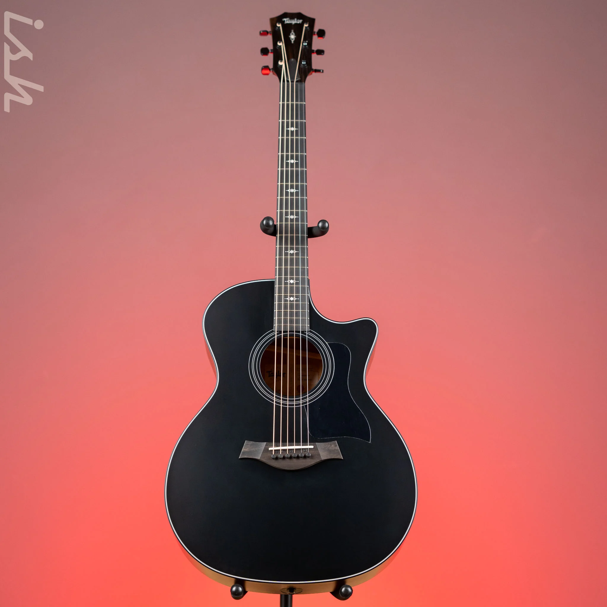 Taylor 324ce Grand Auditorium Acoustic-Electric Guitar Blacktop - Image 2