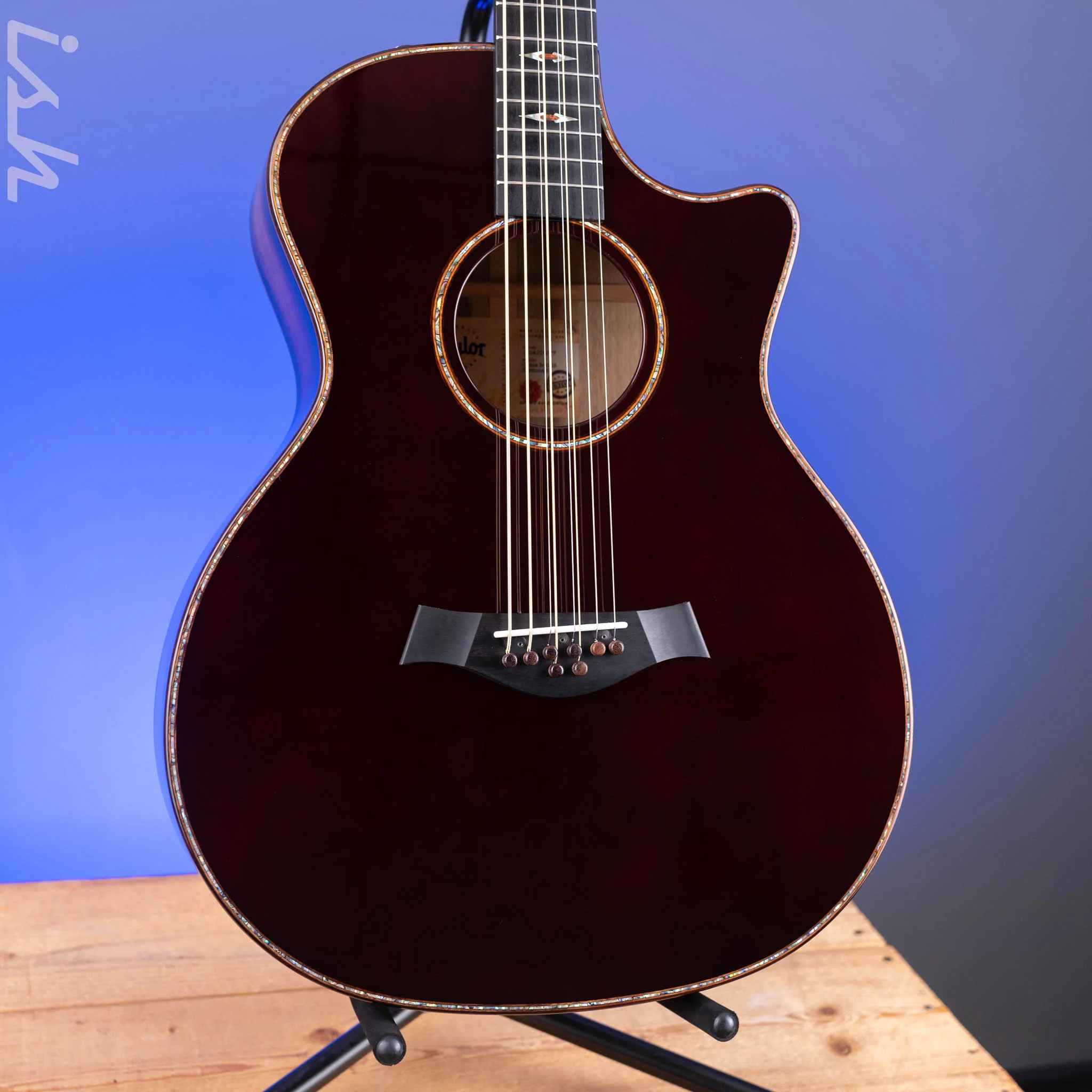 Taylor Custom Grand Auditorium C14ce-B4023 Baritone-8 Chocolate Burgundy Catch #23 - Image 2