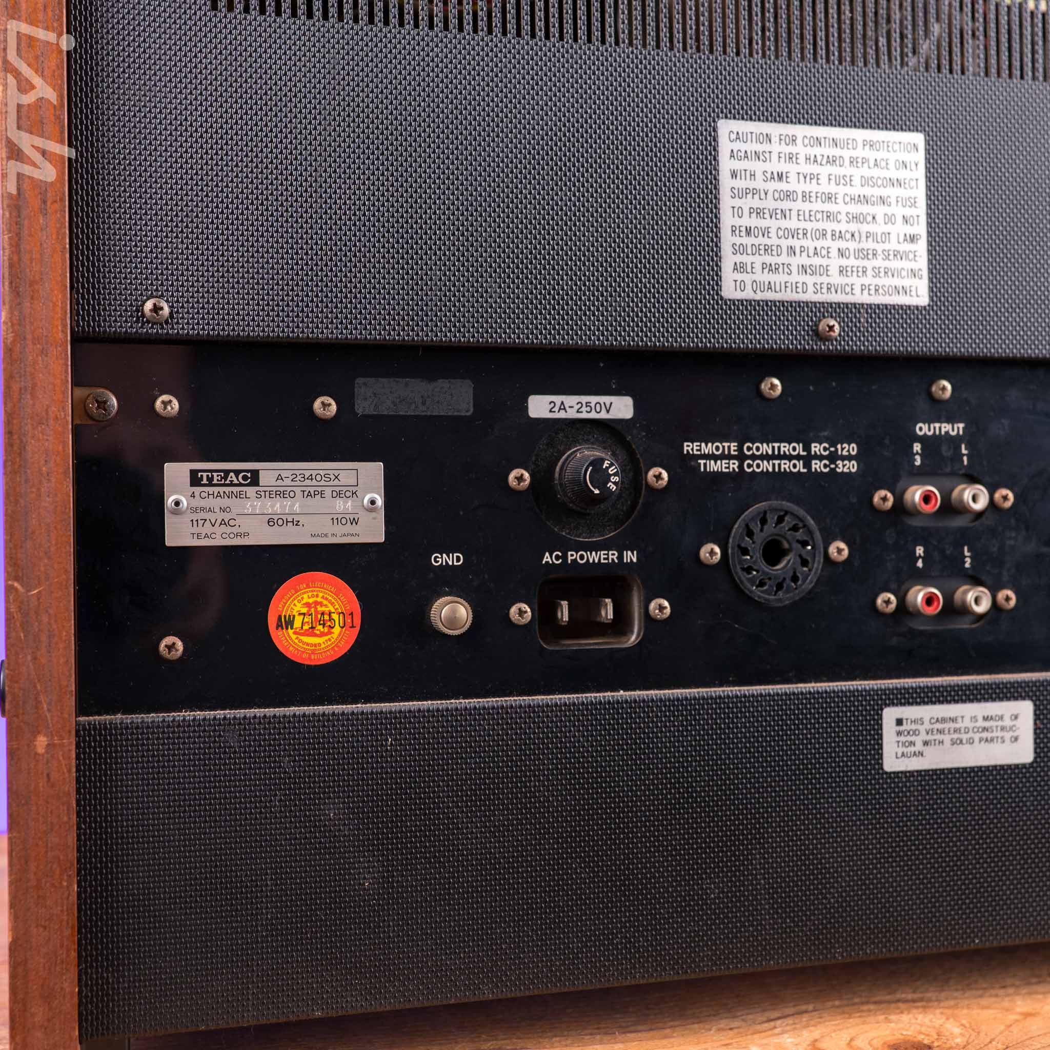 TEAC A-2340SX 4 - Channel Simul-Sync Stereo Tape Deck w/ RC-129 Remote Control - Image 9