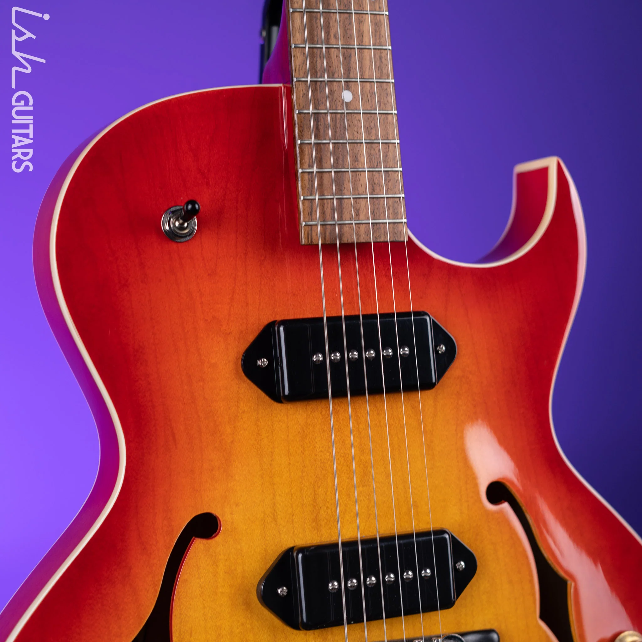 The Loar LH-302T Hollowbody Cherry Burst - Image 3