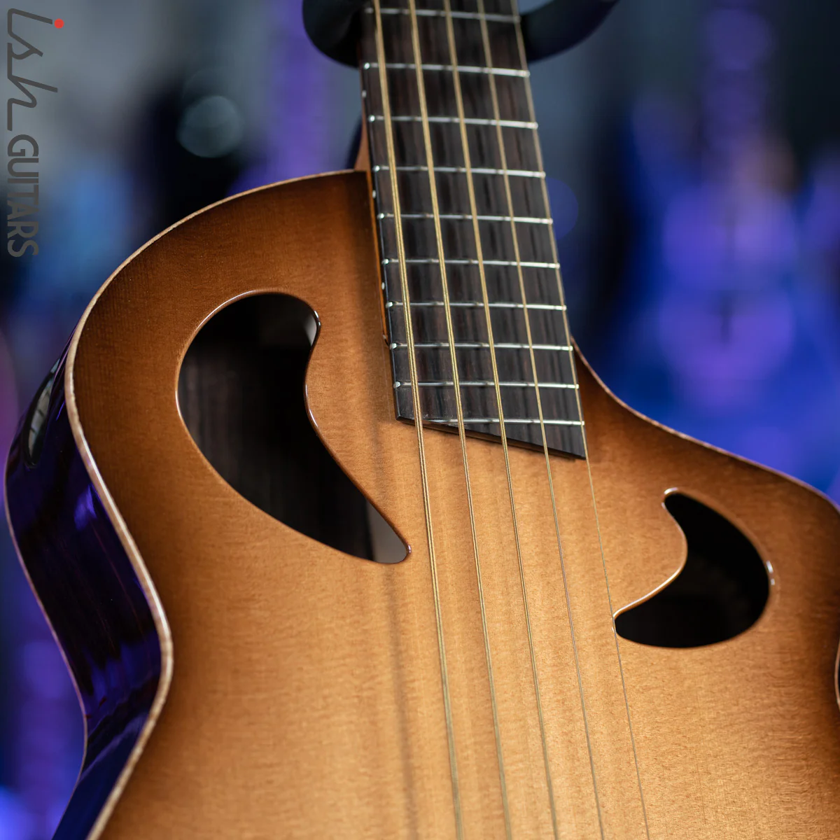 Veillette Acoustic 5 String Bass Guitar Brazilian Rosewood Tobacco Sunburst - Image 3