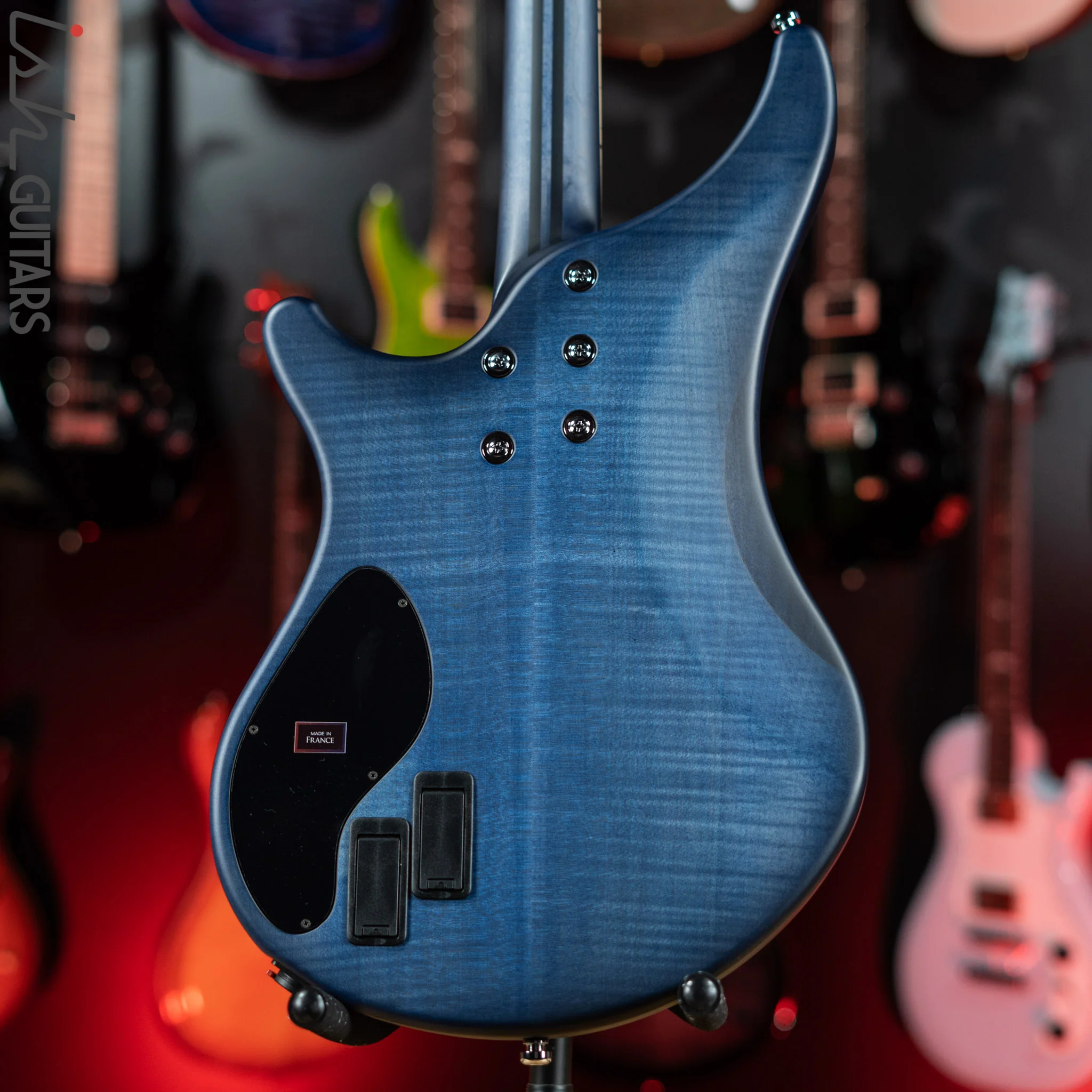 Vigier Arpege IV Custom Fretless 4-String Bass Deep Deep Blue Imetal Fretboard - Image 8