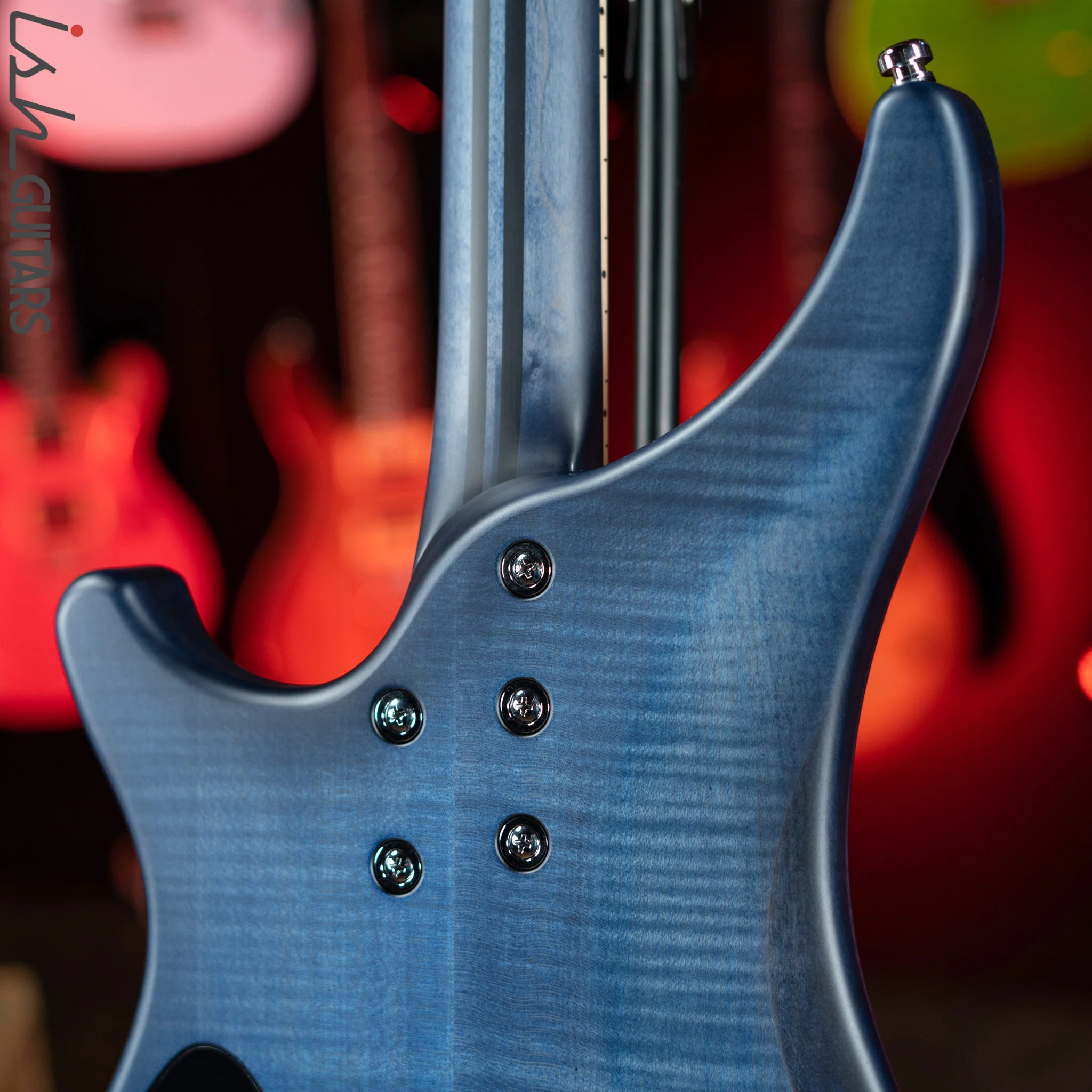 Vigier Arpege IV Custom Fretless 4-String Bass Deep Deep Blue Imetal Fretboard - Image 9
