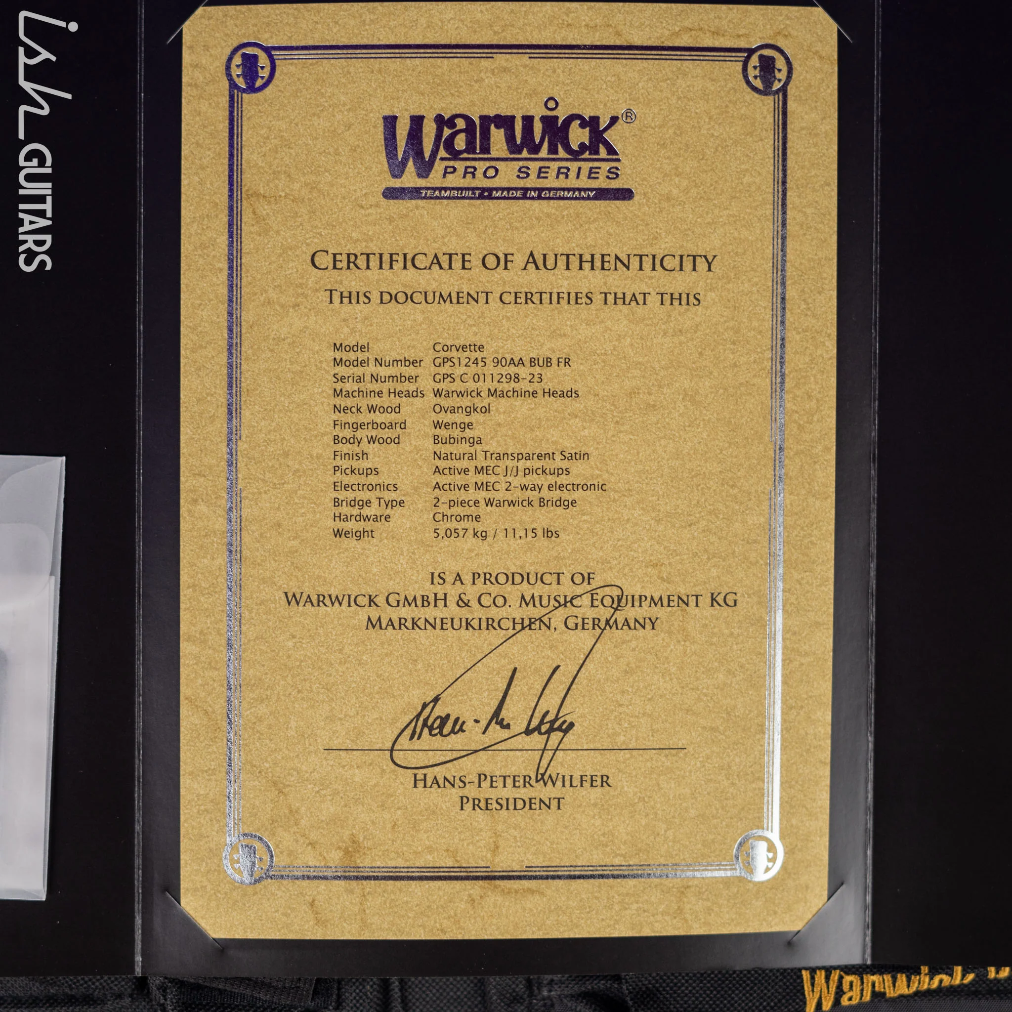Warwick Teambuilt Pro Series Corvette 5-String Natural Bubinga Transparent Satin - Image 11
