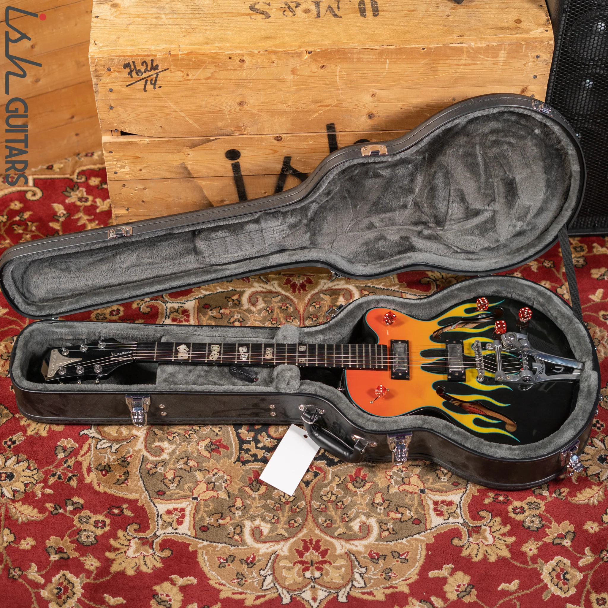 1999 Epiphone FlameKat Semi-Hollow Bigsby Flame Finish - Image 16